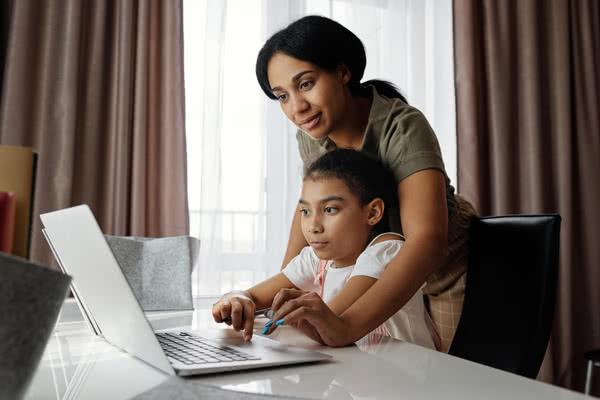 parents using computer